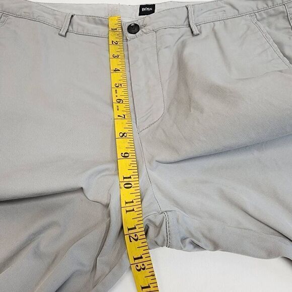 Hugo Boss Size 36 Flat Front Chino Grey Shorts Men's O10 - Picture 4 of 8
